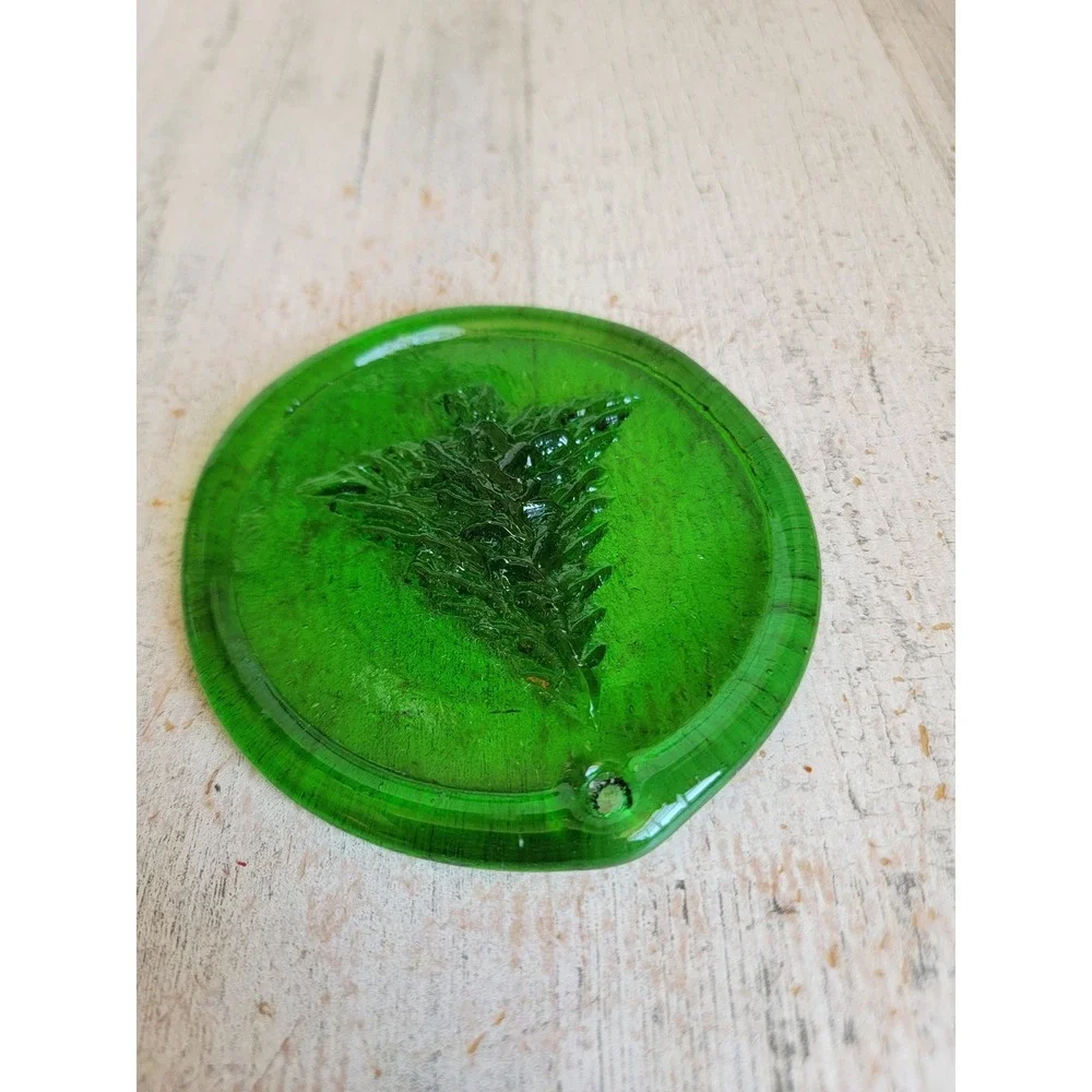 Abstract stained glass green Xmas tree ornament Unique Home decor